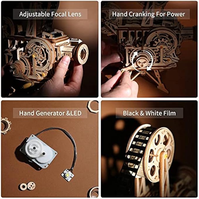 3D WOODEN PUZZLE, MECHANICAL GEARS TOY BUILDING SET, BRAIN TEASER GAMES, ENGINEERING TOYS, FAMILY WOODEN CRAFT KIT (VITASCOPE) - Image 2